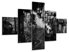 5-piece-canvas-print-streets-of-colcatta-india