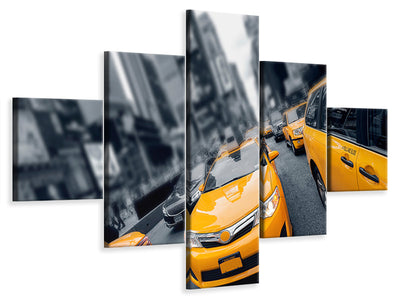 5-piece-canvas-print-taxi-in-nyc
