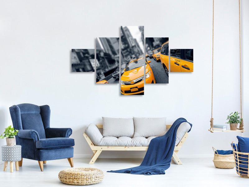 5-piece-canvas-print-taxi-in-nyc