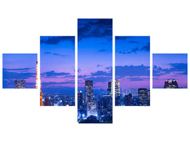 5-piece-canvas-print-tokyo-night-view