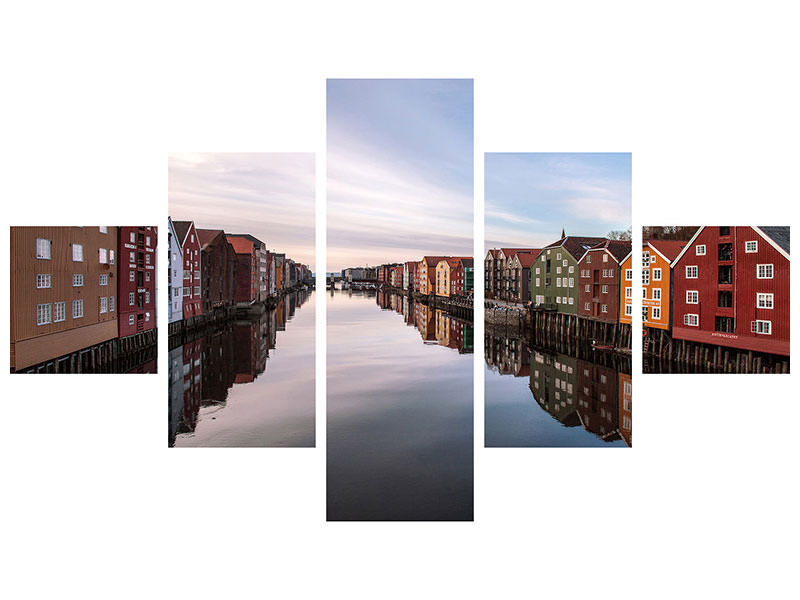 5-piece-canvas-print-trondheim-norway