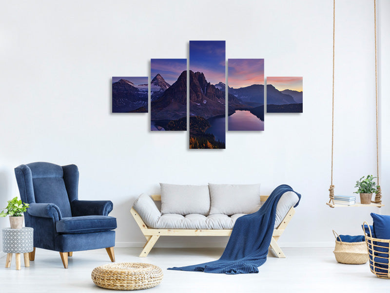 5-piece-canvas-print-twilight-at-mount-assiniboine