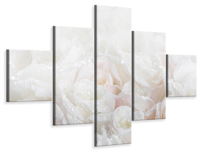 5-piece-canvas-print-white-roses-in-the-morning-dew