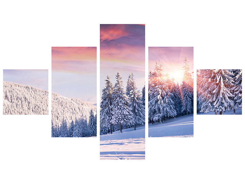 5-piece-canvas-print-winter-landscape