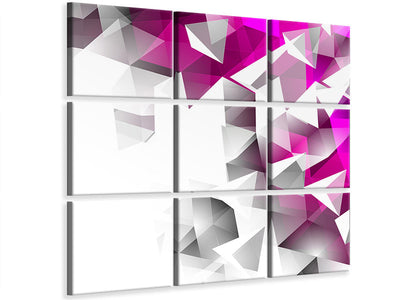 9-piece-canvas-print-3d-crystals-pink
