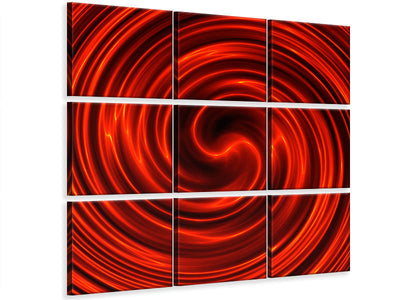 9-piece-canvas-print-abstract-red-whirl