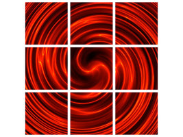 9-piece-canvas-print-abstract-red-whirl