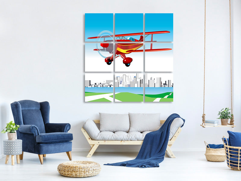 9-piece-canvas-print-flying-aircraft