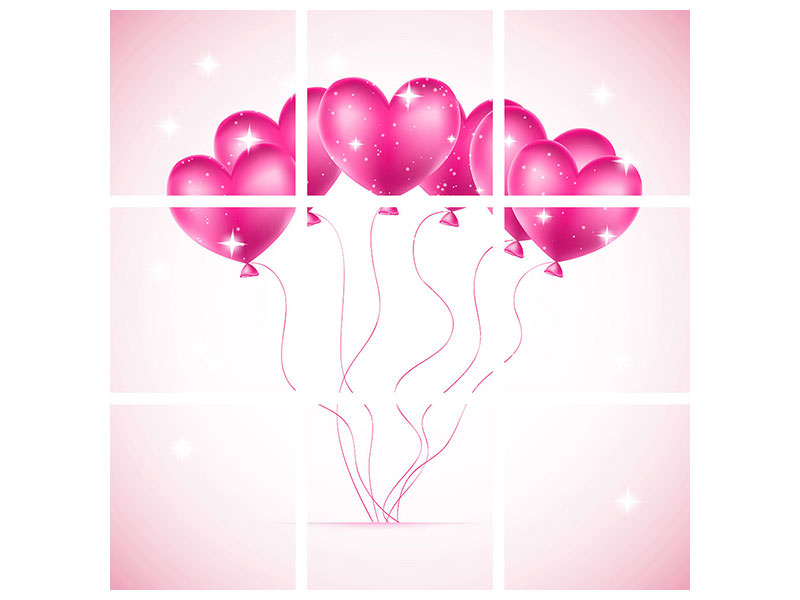 9-piece-canvas-print-heart-balloons