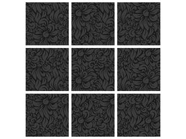 9-piece-canvas-print-rococo-pattern