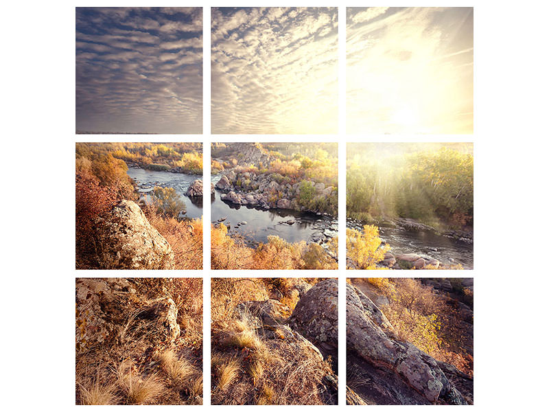 9-piece-canvas-print-sunrise-on-the-river