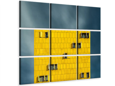 9-piece-canvas-print-yellow-and-blue-iii