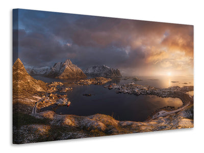 canvas-print-sunrise-over-reine