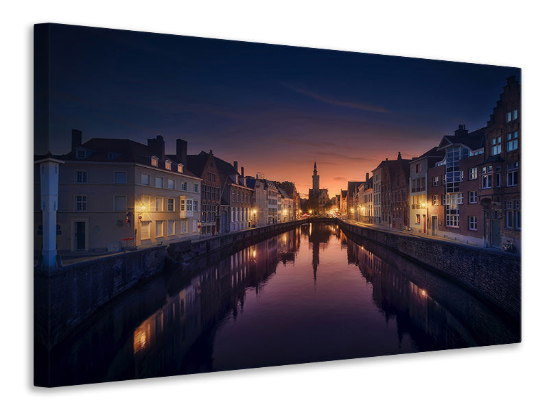 canvas-print-sunset-in-brugge