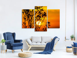 modern-3-piece-canvas-print-a-shrub-in-the-sunset
