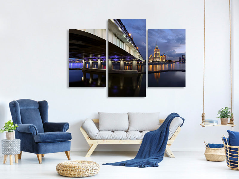 modern-3-piece-canvas-print-bridge-at-night