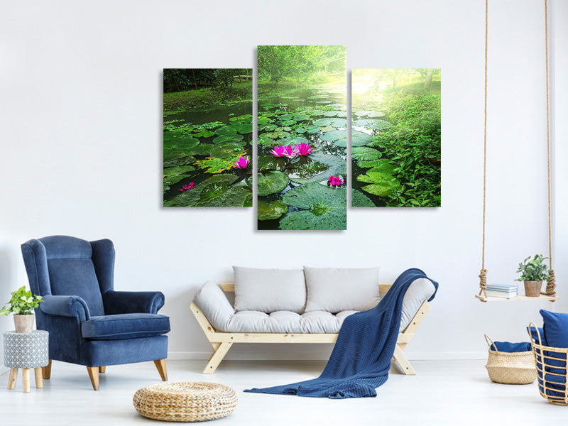 modern-3-piece-canvas-print-garden-pond