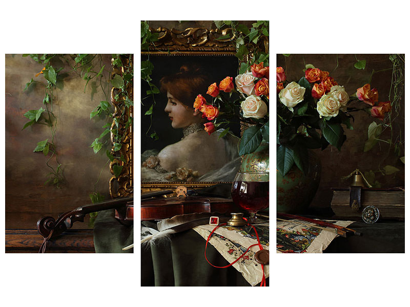 modern-3-piece-canvas-print-still-life-with-violin-and-flowers-ii