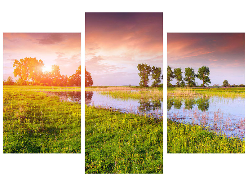 modern-3-piece-canvas-print-sunset-on-lake