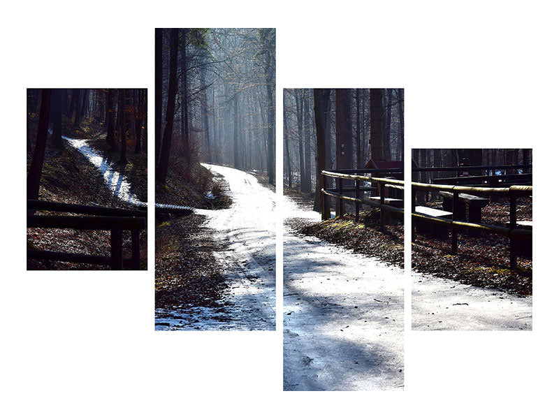 modern-4-piece-canvas-print-a-path-in-the-snow