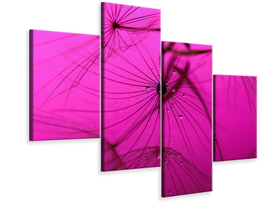 modern-4-piece-canvas-print-dandelion-in-pink