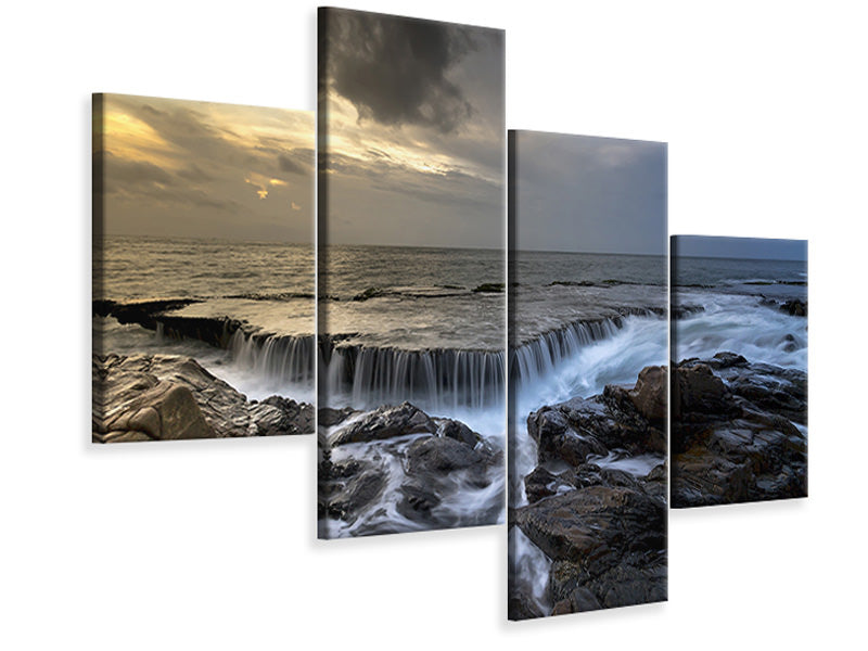 modern-4-piece-canvas-print-evening-mood-at-the-sea