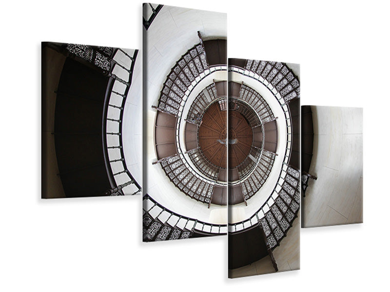 modern-4-piece-canvas-print-impressive-spiral-staircase