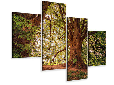 modern-4-piece-canvas-print-in-the-dense-forest
