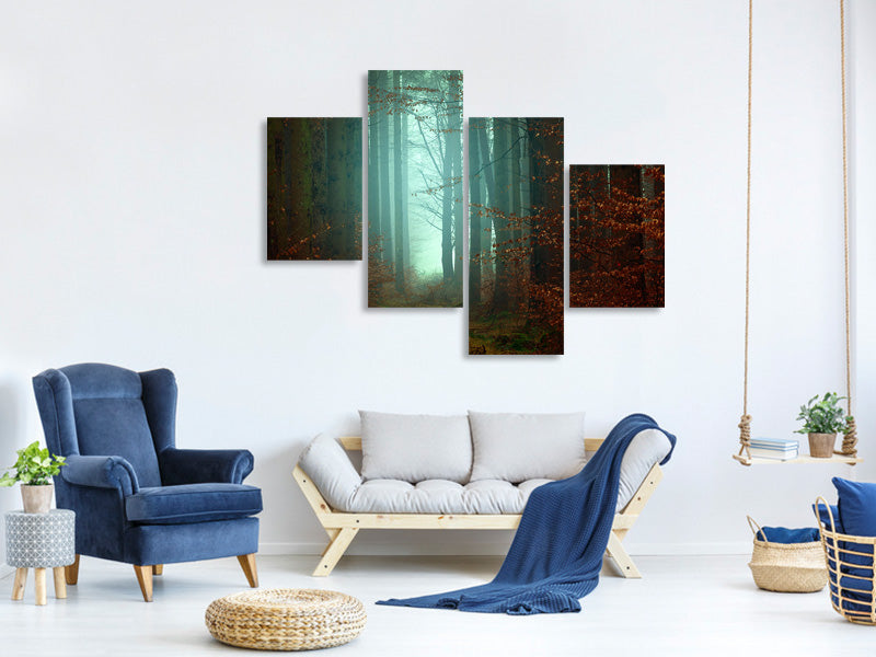 modern-4-piece-canvas-print-mood-in-the-forest