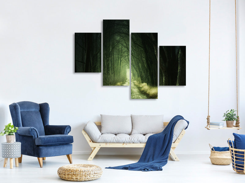 modern-4-piece-canvas-print-mysterious-forest-iii