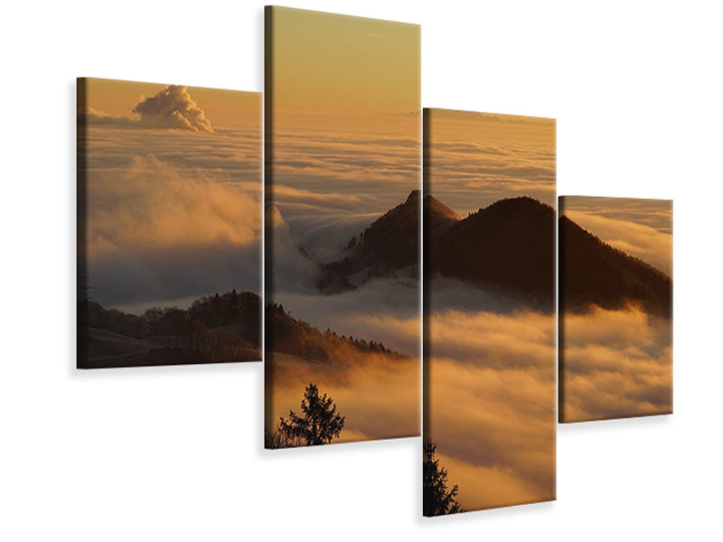 modern-4-piece-canvas-print-nebulous-in-the-mountains