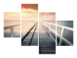 modern-4-piece-canvas-print-romantic-wooden-walkway