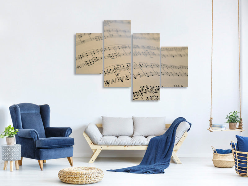 modern-4-piece-canvas-print-the-music-notes