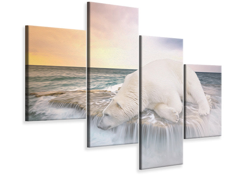 modern-4-piece-canvas-print-the-polar-bear-and-the-sea