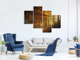 modern-4-piece-canvas-print-trees-in-sunbeams