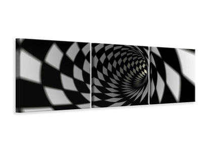 panoramic-3-piece-canvas-print-abstract-tunnel-black-white
