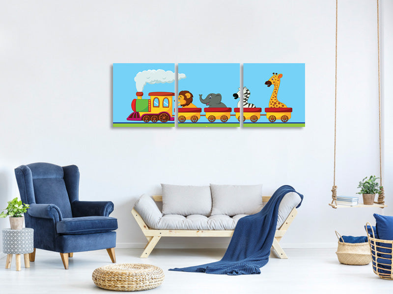 panoramic-3-piece-canvas-print-animal-train