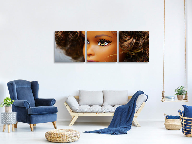 panoramic-3-piece-canvas-print-doll-face