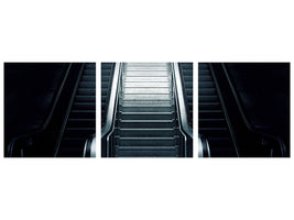 panoramic-3-piece-canvas-print-escalator-in-the-dark