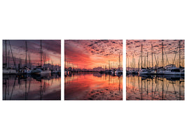 panoramic-3-piece-canvas-print-evening-mood-in-the-harbor