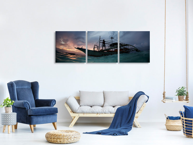 panoramic-3-piece-canvas-print-night-ride