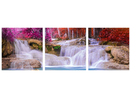 panoramic-3-piece-canvas-print-paradisiacal-waterfall