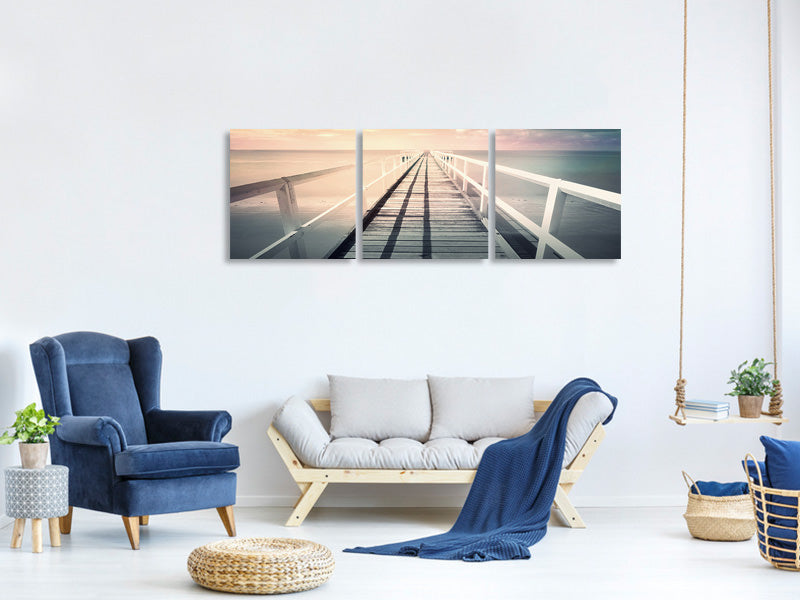 panoramic-3-piece-canvas-print-romantic-wooden-walkway