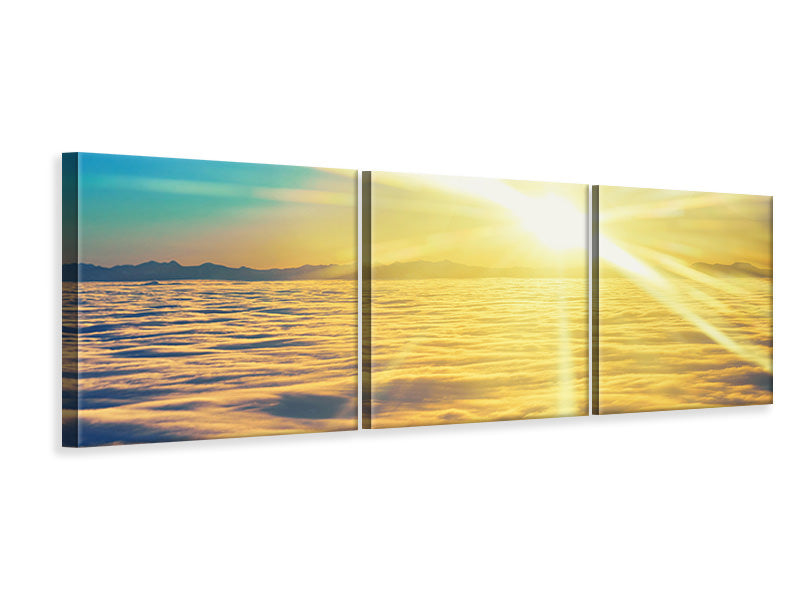 panoramic-3-piece-canvas-print-sunset-above-the-clouds