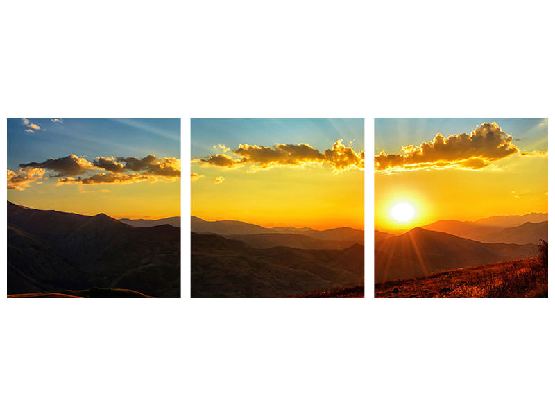 panoramic-3-piece-canvas-print-sunset-in-the-world-of-mountains