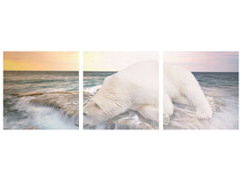 panoramic-3-piece-canvas-print-the-polar-bear-and-the-sea