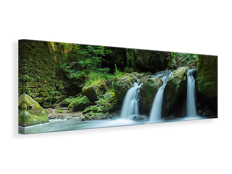 panoramic-canvas-print-falling-water-in-the-wood