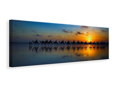 panoramic-canvas-print-sunset-camel-ride