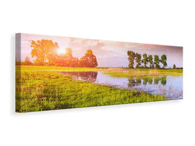 panoramic-canvas-print-sunset-on-lake