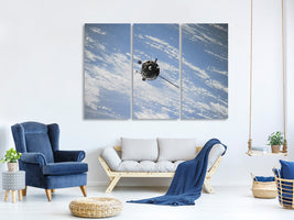 3-piece-canvas-print-a-satellite-above-the-clouds